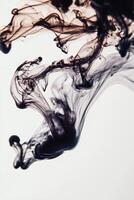 Macro photography of a drop of ink dispersing in water creating fluid shapes and abstract forms with intricate swirls and patterns - Variant 30 photo