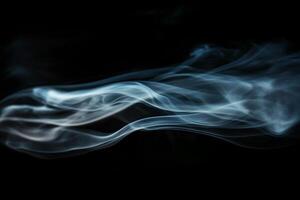 Abstract soft white smoke swirls on black background creating elegant minimalist composition photo