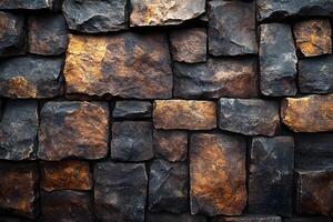Rustic Stone Wall Texture for Architectural Design and Backgrounds photo