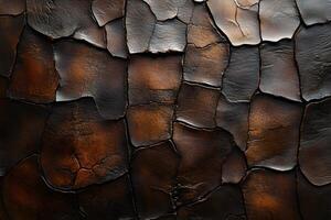 Abstract Textured Surface Resembling Weathered Leather for Artistic Background Design photo