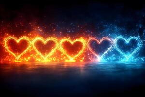 Fiery and Icy Heart Patterns - Dynamic Element Design for Posters and Graphics photo