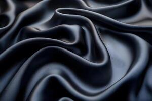 Elegant Black Satin Fabric Texture for Design and Fashion Inspiration photo