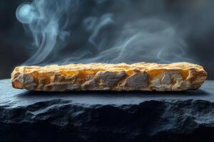 Mesmerizing Aromatic Incense Stone with Drifting Smoke for Relaxation and Meditation photo