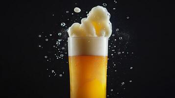 A Frothy Beer Splash in a Glass photo