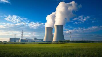 Modern Power Plant in Rural Landscape photo