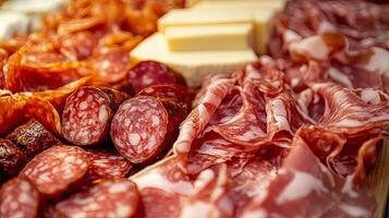 Assortment of Exquisite Cured Meats and Cheese photo