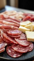 A Gourmet Selection of Meats and Cheeses photo