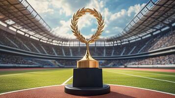 Golden Trophy in a Grand Stadium - Champion's Glory photo