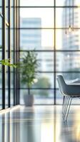 Modern Office Interior with Daylight and Plants photo