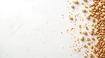 Roasted Peanuts on a White Textured Surface photo