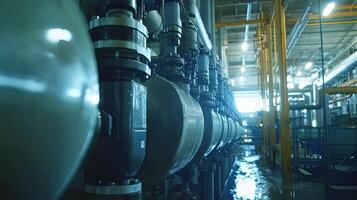 Industrial Machinery and Pipes in a Modern Factory photo