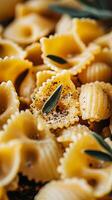 Golden Bowtie Pasta with Fresh Sage photo