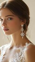 Stunning Bridal Earrings with Sparkling Crystals photo