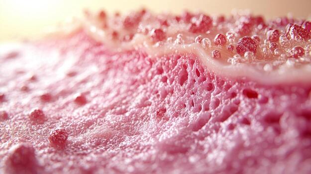 Detailed cross section illustrates various skin layers including epidermis dermis and subcutaneous tissue. soft gradient background enhances clarity and focus of anatomical features photo