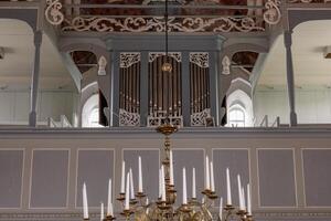 A chandelier hanging from the ceiling in germany photo
