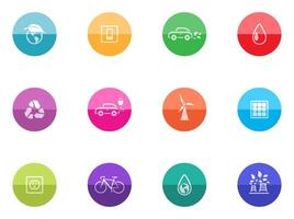 Environment icon in color circles vector