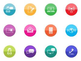 Circle icons of communication technology vector