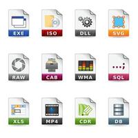 color icon illustrations of file formats vector