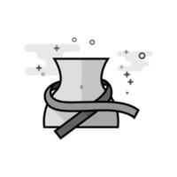 Measure tape icon in flat outlined grayscale style illustration vector