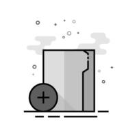 Folder icon in flat outlined grayscale style illustration vector