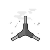 Allen key icon in flat outlined grayscale vector