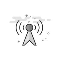 Podcast icon in flat outlined grayscale style illustration vector