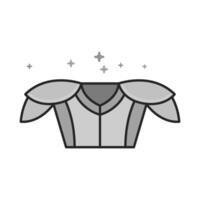 Football armor icon in flat outlined grayscale style illustration vector