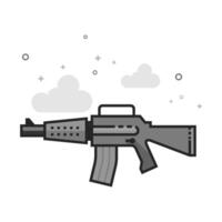 Assault riffle icon in flat outlined grayscale style illustration vector