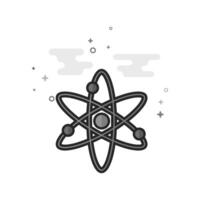 Atom structure icon in flat outlined grayscale style illustration vector