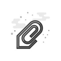Attachment file icon in flat outlined grayscale style illustration vector