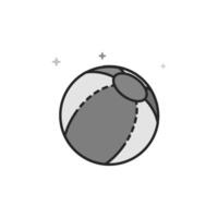 Beach ball icon in flat outlined grayscale style illustration vector