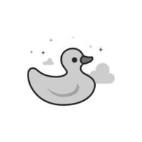 Rubber duck icon in flat outlined grayscale style illustration vector