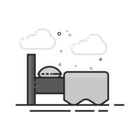 Hotel symbol icon in flat outlined grayscale style illustration vector