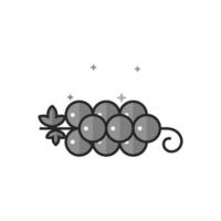 Grapefruit icon in flat outlined grayscale style illustration vector