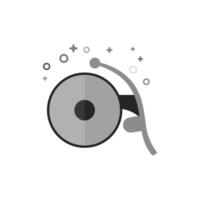 Bicycle bell icon in flat outlined grayscale style illustration vector