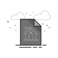Blueprint icon in flat outlined grayscale style illustration vector