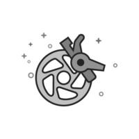 Bicycle brake icon in flat outlined grayscale style illustration vector