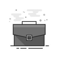 Briefcase icon in flat outlined grayscale style illustration vector