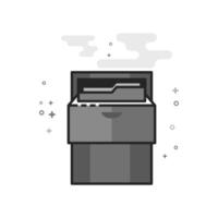 Office cabinet icon in flat outlined grayscale style illustration vector