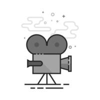 Surveillance camera icon in flat outlined grayscale style illustration vector
