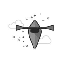 Canoe icon in flat outlined grayscale style illustration vector