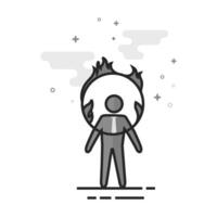 Businessman challenge icon in flat outlined grayscale style illustration vector