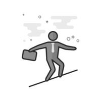 Businessman challenge icon in flat outlined grayscale style vector