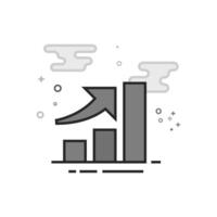 Bar chart icon in flat outlined grayscale style illustration vector