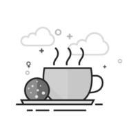 Chocolate drink icon in flat outlined grayscale style illustration vector