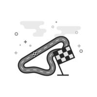Race circuit icon in flat outlined grayscale style illustration vector