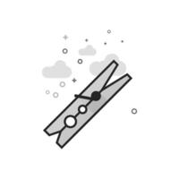 Clamp tool icon in flat outlined grayscale style illustration vector