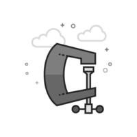 Clamp tool icon in flat outlined grayscale style vector