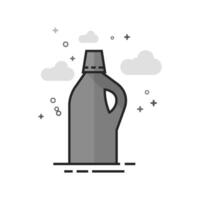 Detergent bottle icon in flat outlined grayscale style illustration vector