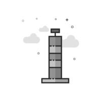 flat grayscale illustration traffic cone icon vector
